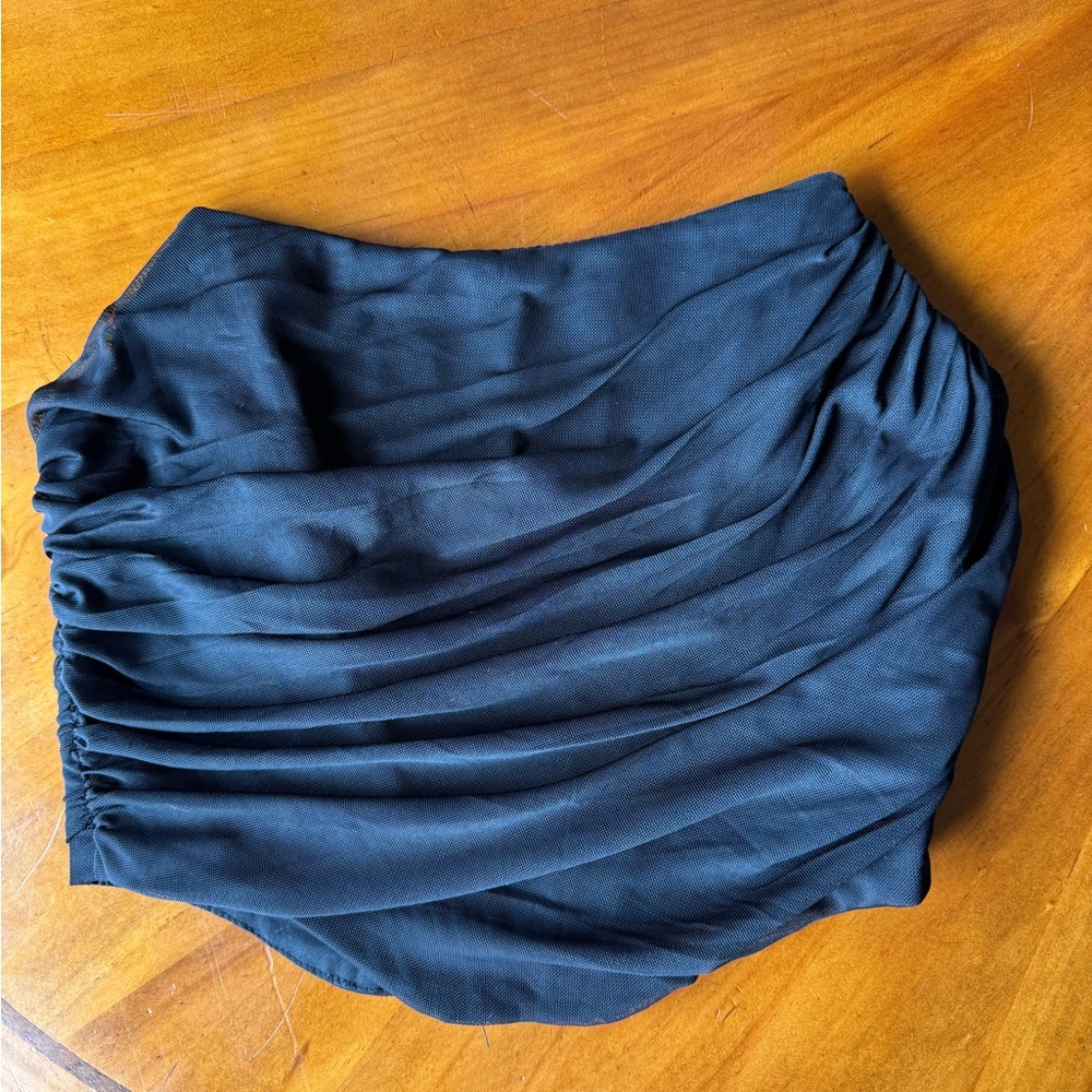 Black Ruched Coset Mini Top